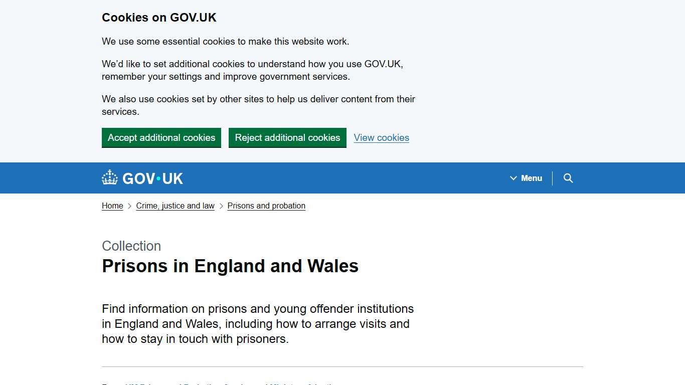 Prisons in England and Wales - GOV.UK